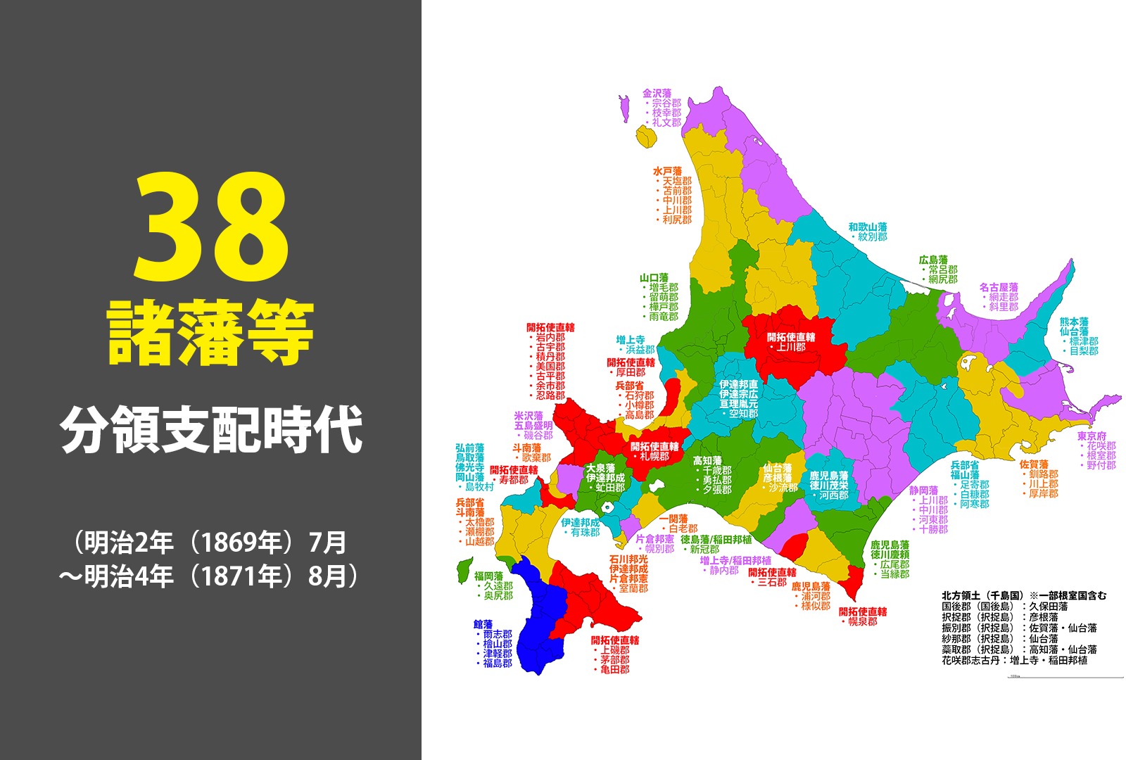 北海道はかつて38団体・個人が分割統治していた？明治初期の分領支配時代の真相